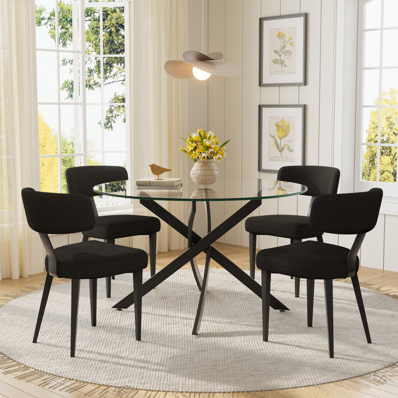 Wayfair round glass dining table and chairs discount
